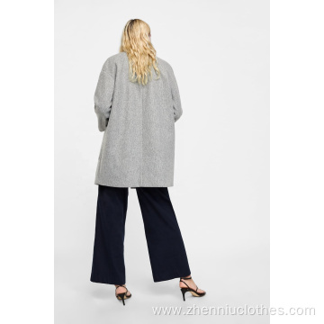 2020 OEM Ladies Winter Fashion Fake Wool Coat